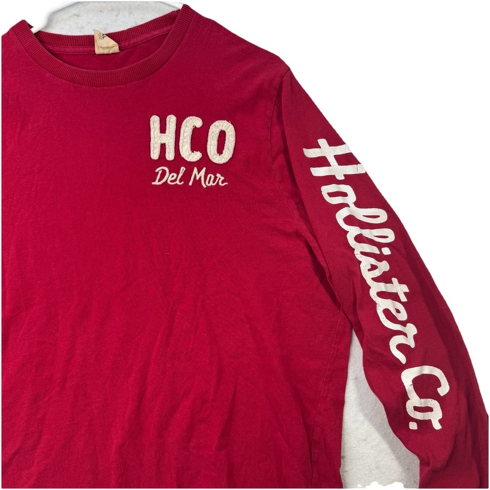 Hollister Del Mar Cali Surfer LS Shirt Men Size XL Red HCO Frayed Y2K Mall